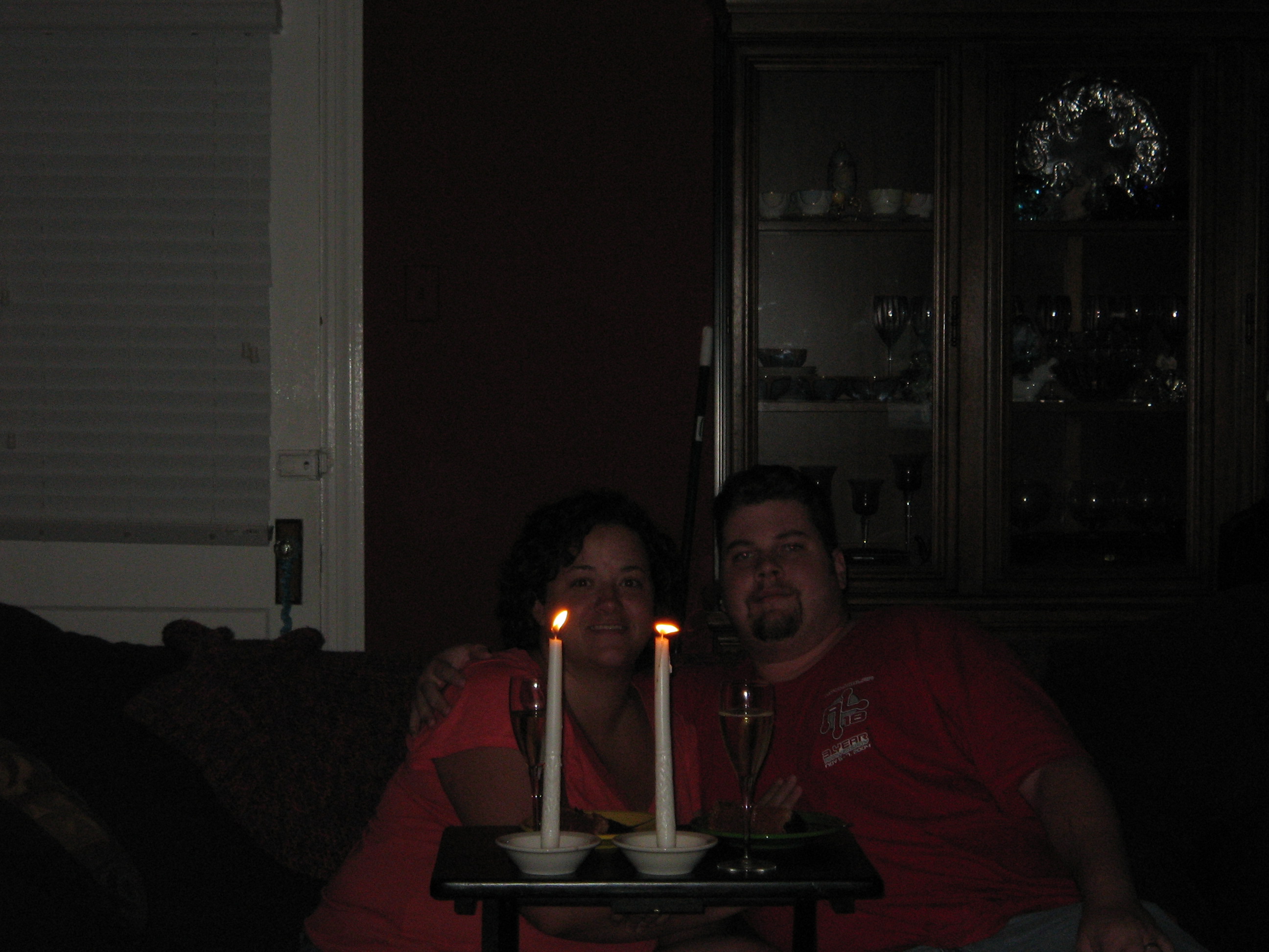 Katie and Bj with cake and candles