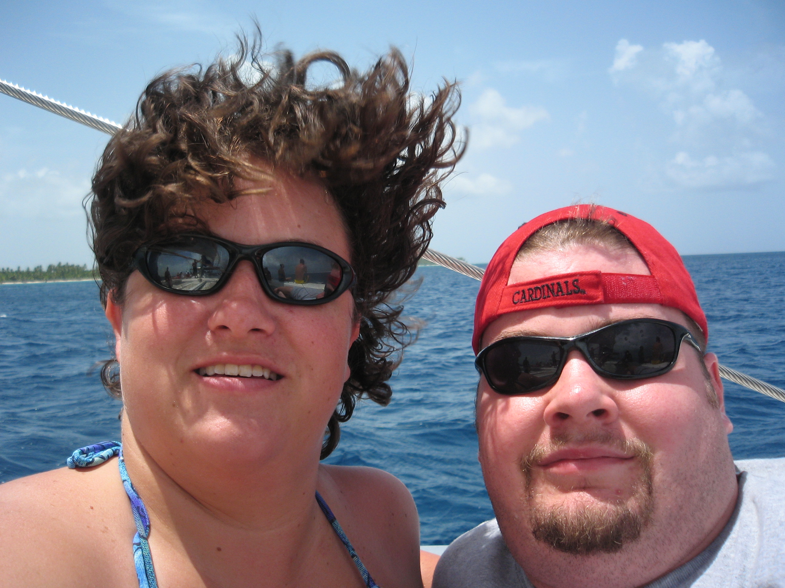 BJ and Katie on the Catamaran