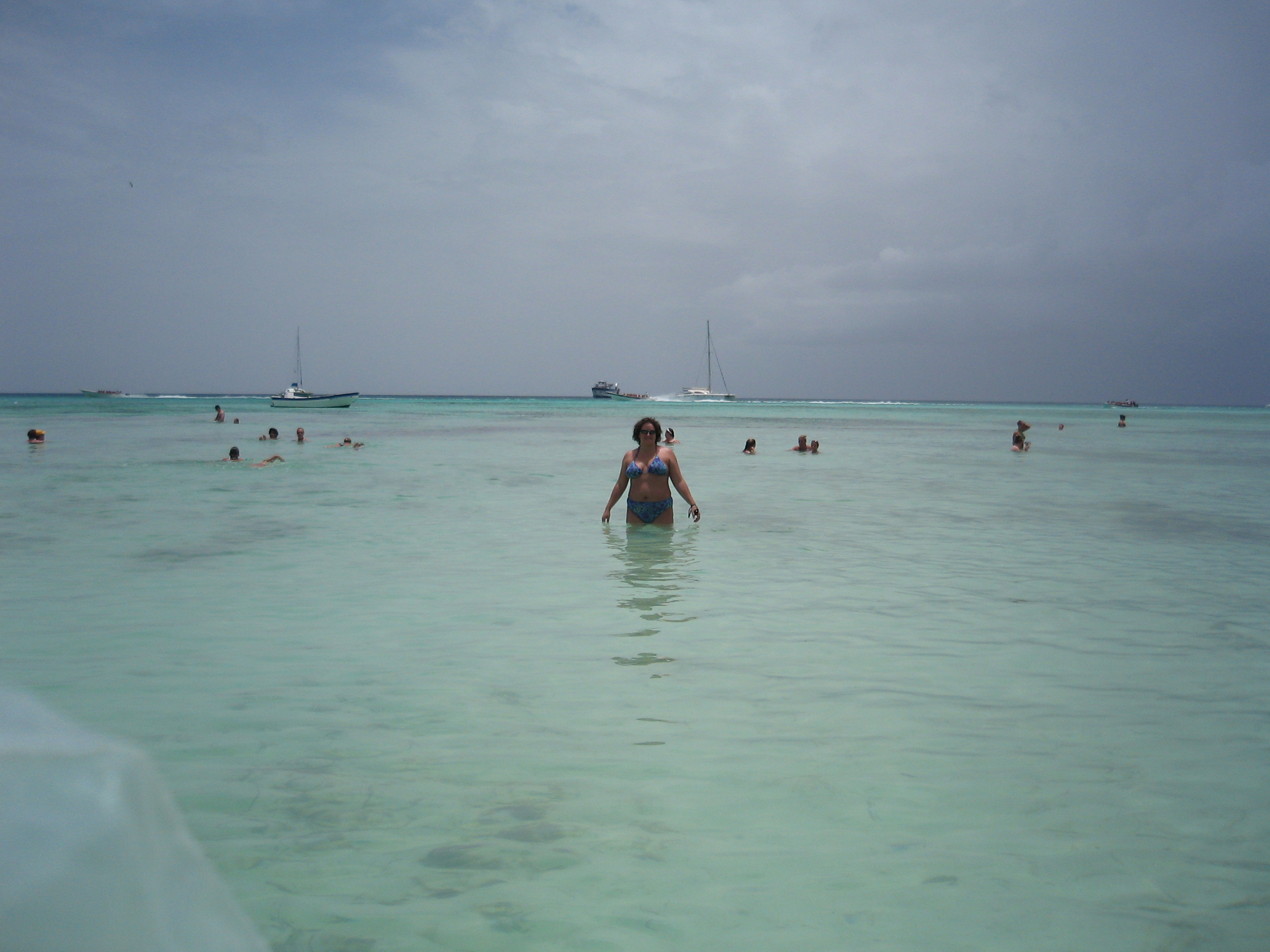 Katie in the water at Saona