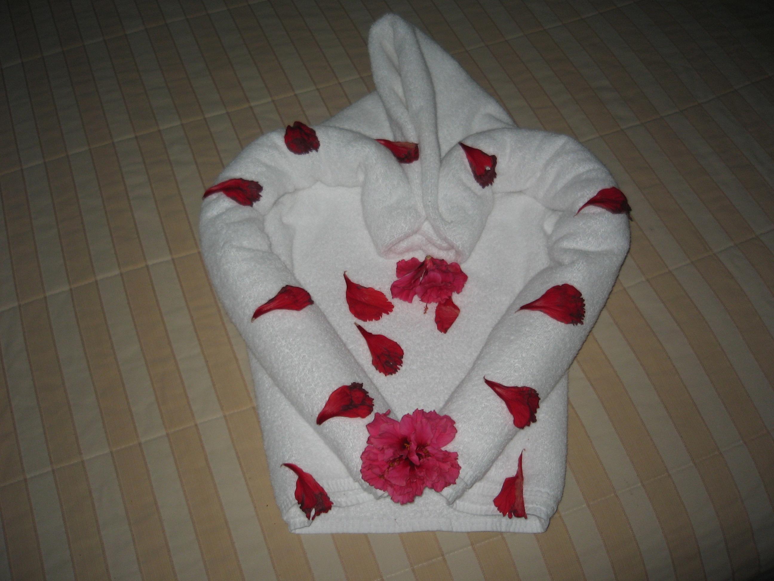 heart towel origami